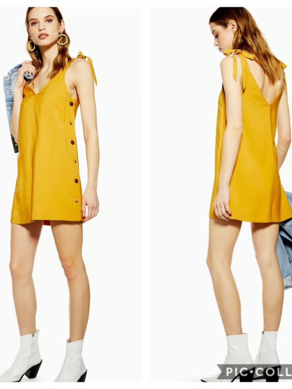 TOPSHOP mustard yellow slip dress | size 10